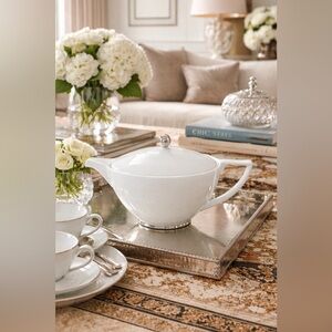 Wedgwood Jasper Conran Platinum Teapot – NEW – Luxury Fine Bone China